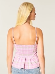Hollister Pink Pleated Strappy Top - Image 2 of 4