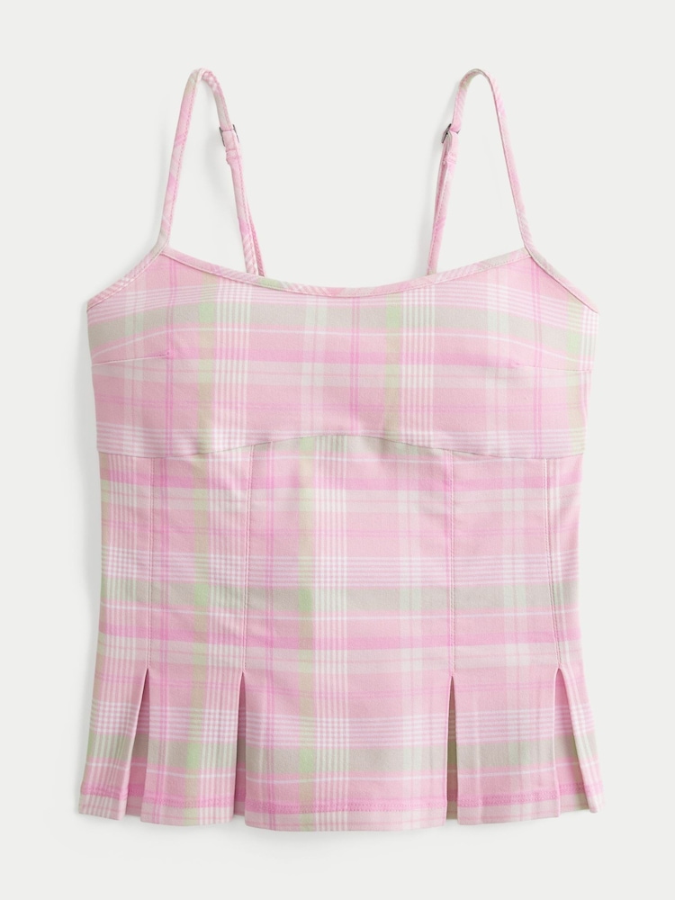 Hollister Pink Pleated Strappy Top - Image 4 of 4 Hollister Pink Pleated Strappy Top - Image 4 of 4