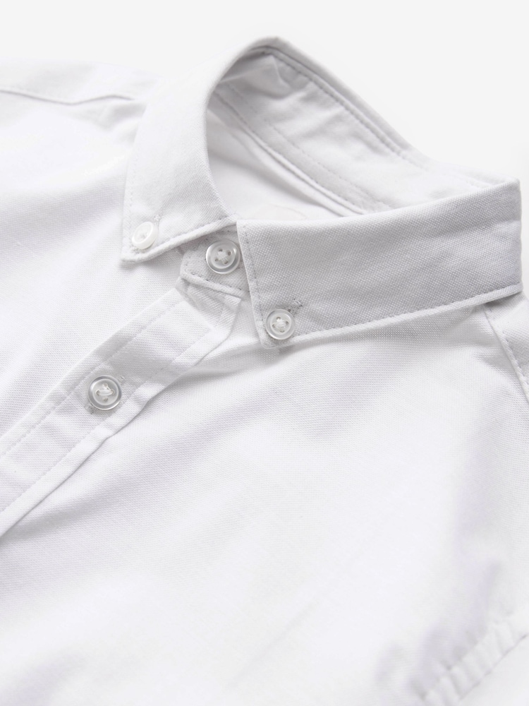 White Plain Single Oxford Shirt (3-16yrs) - Image 3 of 6