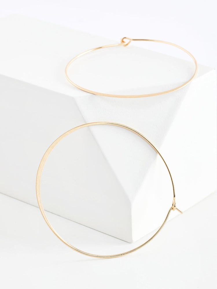 PILGRIM Gold PILGRIM Gold Plated Tilly Large Hoop Earrings - Image 1 of 4