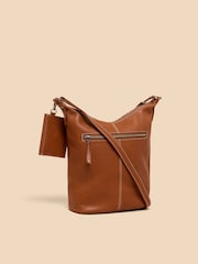 White Stuff Brown Fern Leather Cross-Body Bag - Image 2 of 4