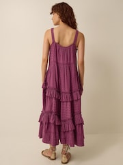 Monsoon Purple Nixie Broderie Frill Maxi Dress - Image 2 of 4