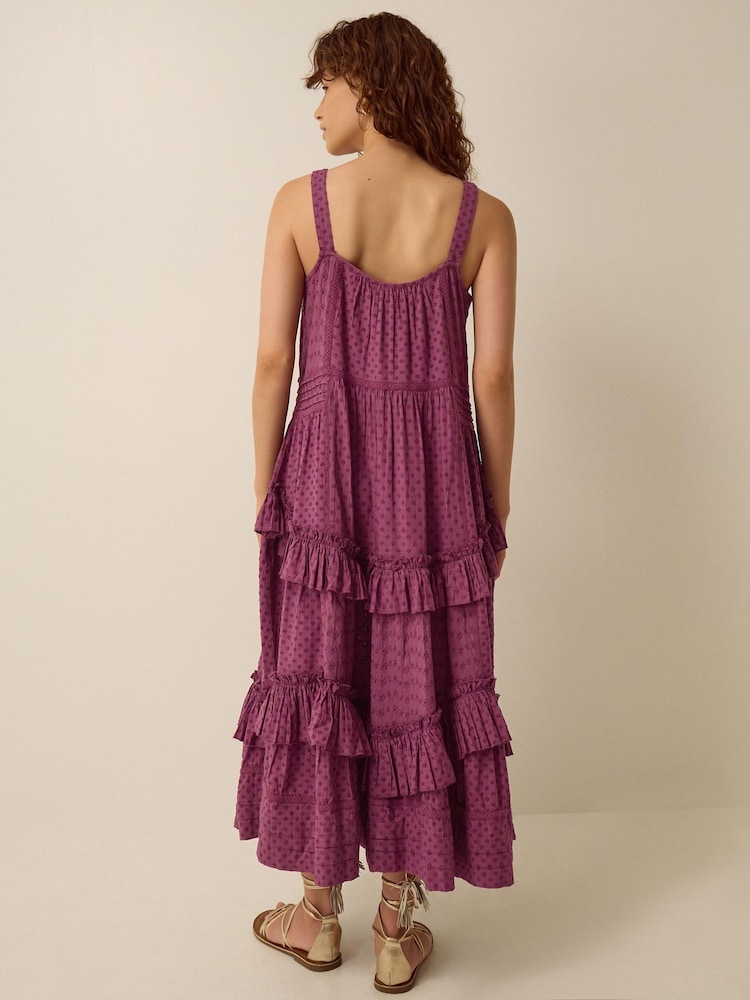 Monsoon Purple Nixie Broderie Frill Maxi Dress - Image 2 of 4 Monsoon Purple Nixie Broderie Frill Maxi Dress - Image 2 of 4
