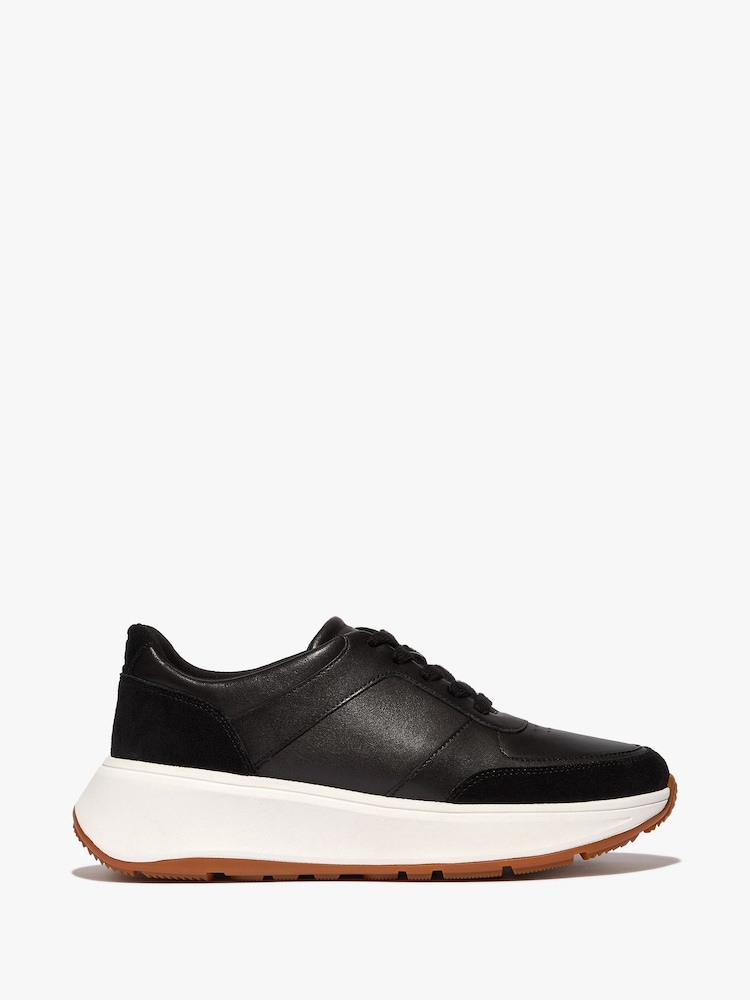 FitFlop F-Mode Leather Suede Flatform Trainers - Image 1 of 4