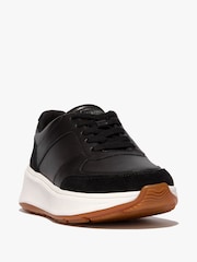 FitFlop F-Mode Leather Suede Flatform Trainers - Image 2 of 4