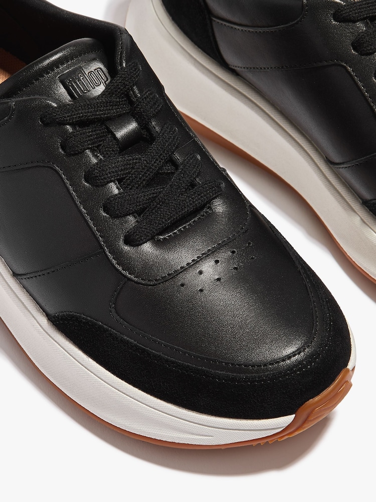 FitFlop F-Mode Leather Suede Flatform Trainers - Image 4 of 4