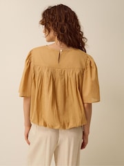 Monsoon Cream Delta Embroidered Bubble Hem Top - Image 3 of 4