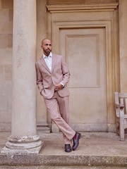 Pink Regular Fit Nova Fides Italian Wool Blend Suit: Trousers - Image 1 of 8