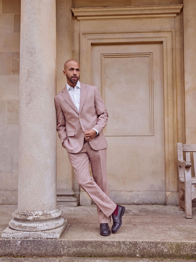 Pink Regular Fit Nova Fides Italian Wool Blend Suit: Trousers - Image 1 of 8