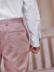 Pink Regular Fit Nova Fides Italian Wool Blend Suit: Trousers - Image 4 of 8
