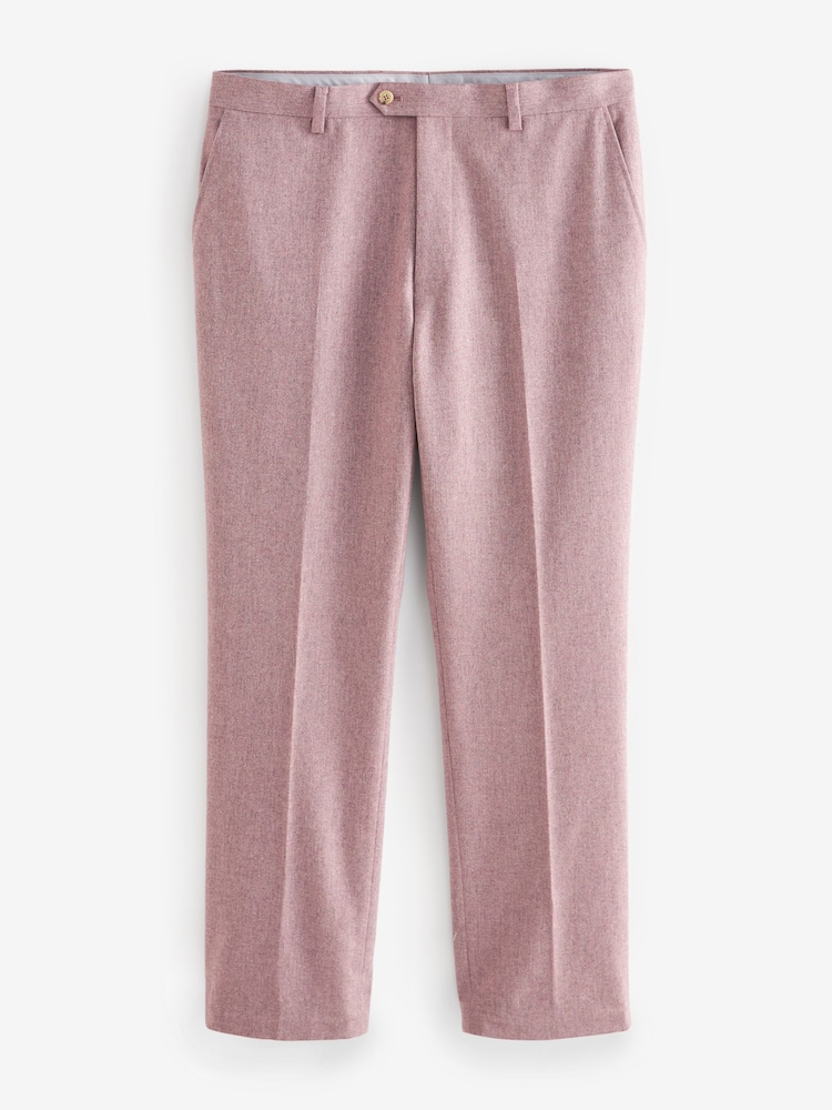 Pink Regular Fit Nova Fides Italian Wool Blend Suit: Trousers - Image 5 of 8