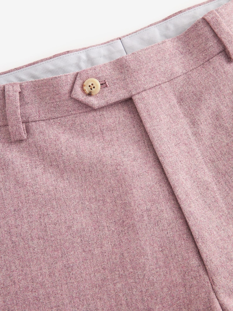 Pink Regular Fit Nova Fides Italian Wool Blend Suit: Trousers - Image 6 of 8
