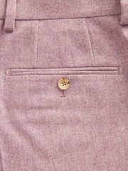 Pink Regular Fit Nova Fides Italian Wool Blend Suit: Trousers - Image 7 of 8