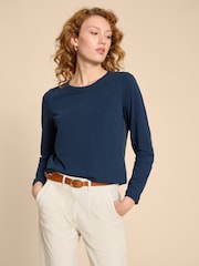 White Stuff Blue Clara T-Shirt - Image 1 of 7