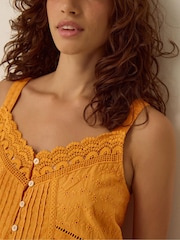 Monsoon Orange Nixie Broderie Frill Cami Top - Image 2 of 3