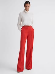 Reiss Coral Cara Wide Leg Mid Rise Trousers - Image 4 of 5