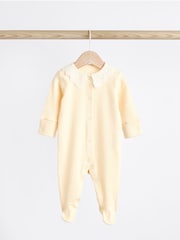 Peach Pink Baby Collared 100% Cotton Sleepsuit (0mths-2yrs) - Image 5 of 11