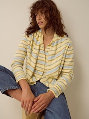 Monsoon Yellow Shola Stripe Cardigan & Scarf Set - Image 1 of 3