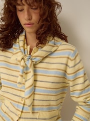 Monsoon Yellow Shola Stripe Cardigan & Scarf Set - Image 3 of 3