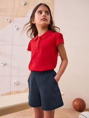 Navy Blue 100% Cotton Jersey School Shorts (3-16yrs) - Image 1 of 4