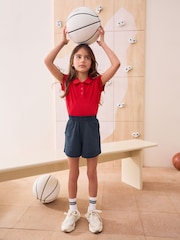 Navy Blue 100% Cotton Jersey School Shorts (3-16yrs) - Image 2 of 4