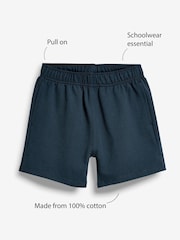 Navy Blue 100% Cotton Jersey School Shorts (3-16yrs) - Image 4 of 4
