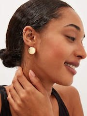 Gold Tone Orb Stud Earrings - Image 1 of 3