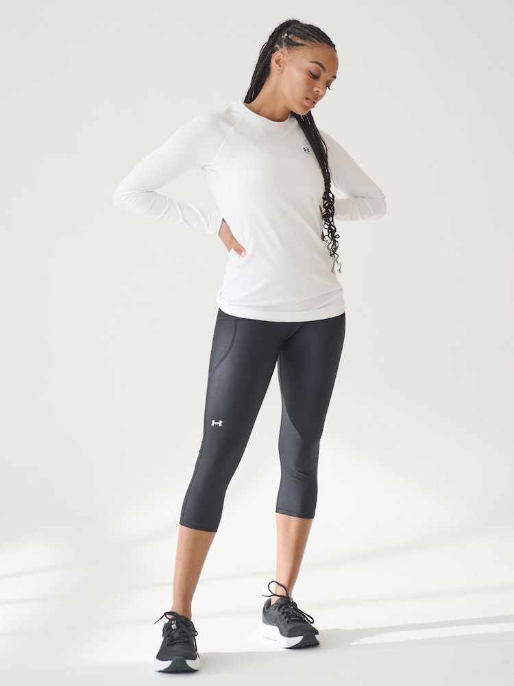 Under Armour Black Crome Hi Waist Cropped Capri Leggings - Image 2 of 7