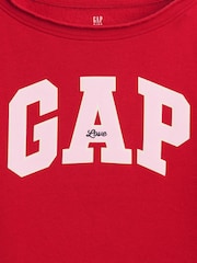 Rot - Gap Vintage Soft Rolled Neck Off-Shoulder Logo Sweatshirt (4-13yrs) - Bild 4 von 5
