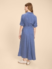 White Stuff Blue Beth Linen Blend Shirt Dress - Image 2 of 7