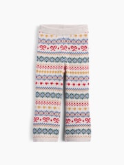 Crem cu model Fairisle - Gap Pantaloni tricotati evazați (6luni-5ani) - Imaginea 2 din 4
