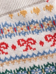 Crem cu model Fairisle - Gap Pantaloni tricotati evazați (6luni-5ani) - Imaginea 4 din 4