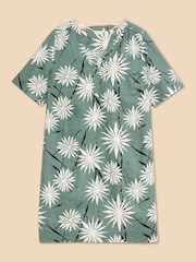 White Stuff Green June 100% Linen Shift Dress - Image 5 of 7
