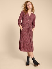 White Stuff Pink Naya Jersey Dress - Image 1 of 7