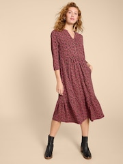 White Stuff Pink Naya Jersey Dress - Image 3 of 7