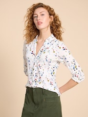 White Stuff White Annie Jersey Shirt - Image 1 of 7