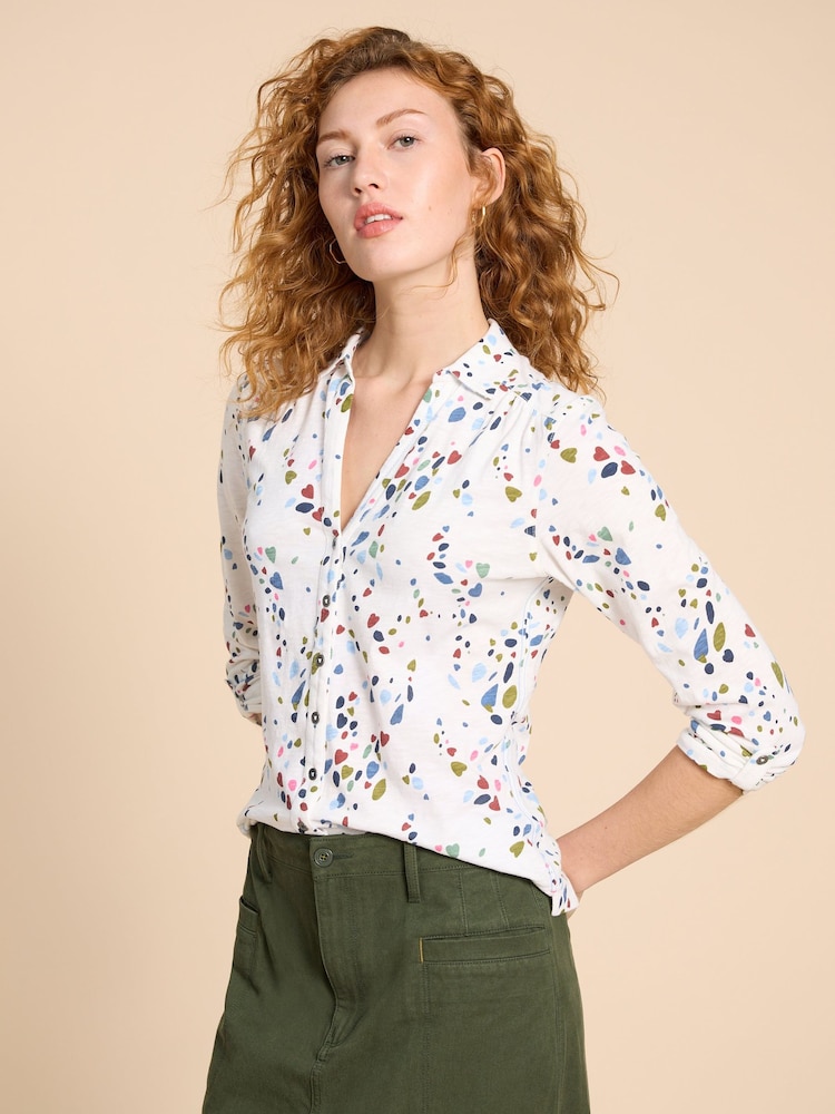 White Stuff White Annie Jersey Shirt - Image 1 of 7