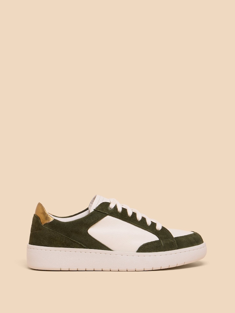 White Stuff Green Dahlia Leather Trainers - Image 1 of 4 White Stuff Green Dahlia Leather Trainers - Image 1 of 4
