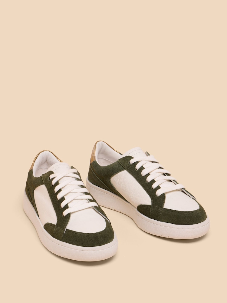 White Stuff Green Dahlia Leather Trainers - Image 2 of 4 White Stuff Green Dahlia Leather Trainers - Image 2 of 4