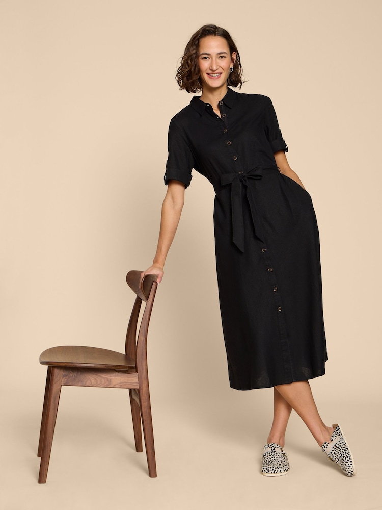 White Stuff Black Beth Linen Blend Shirt Dress - Image 1 of 7 White Stuff Black Beth Linen Blend Shirt Dress - Image 1 of 7