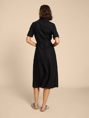 White Stuff Black Beth Linen Blend Shirt Dress - Image 2 of 7