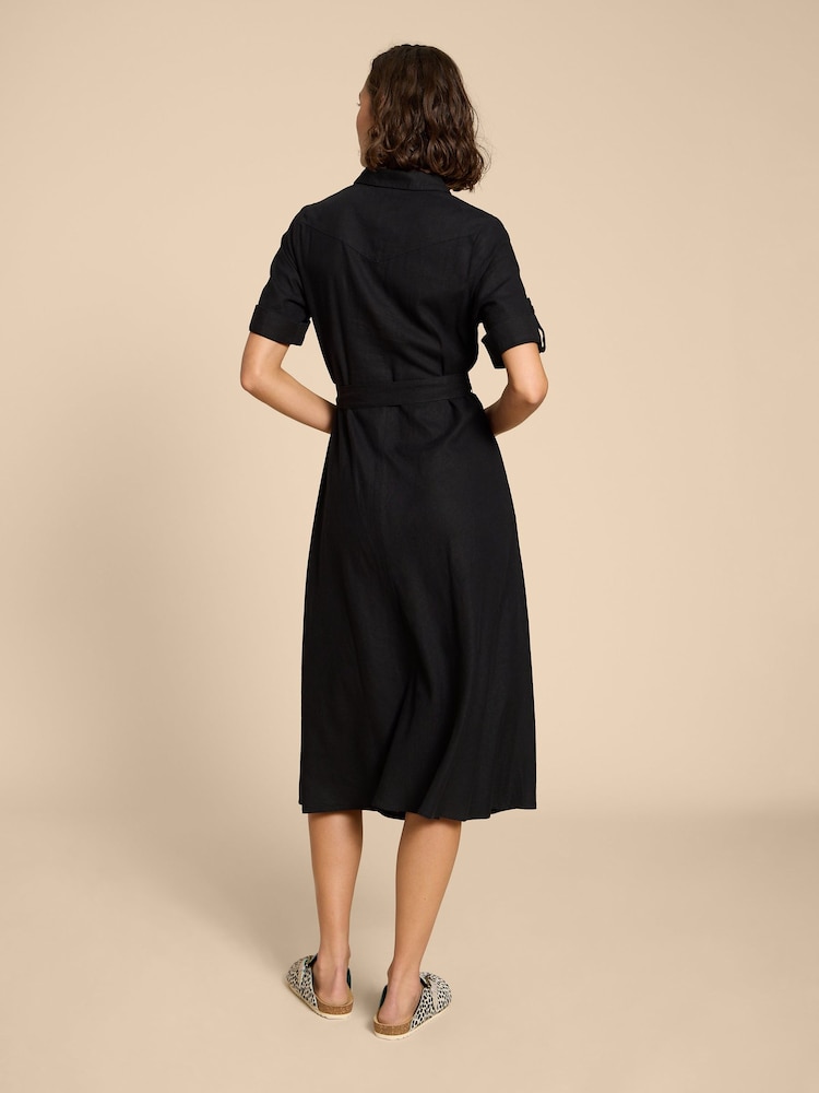 White Stuff Black Beth Linen Blend Shirt Dress - Image 2 of 7 White Stuff Black Beth Linen Blend Shirt Dress - Image 2 of 7