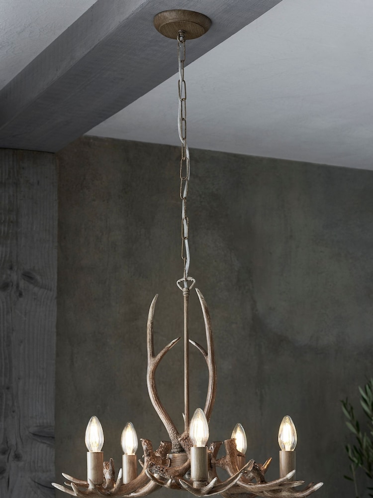 Natural Antler 5 Light Fitting - Image 1 of 8