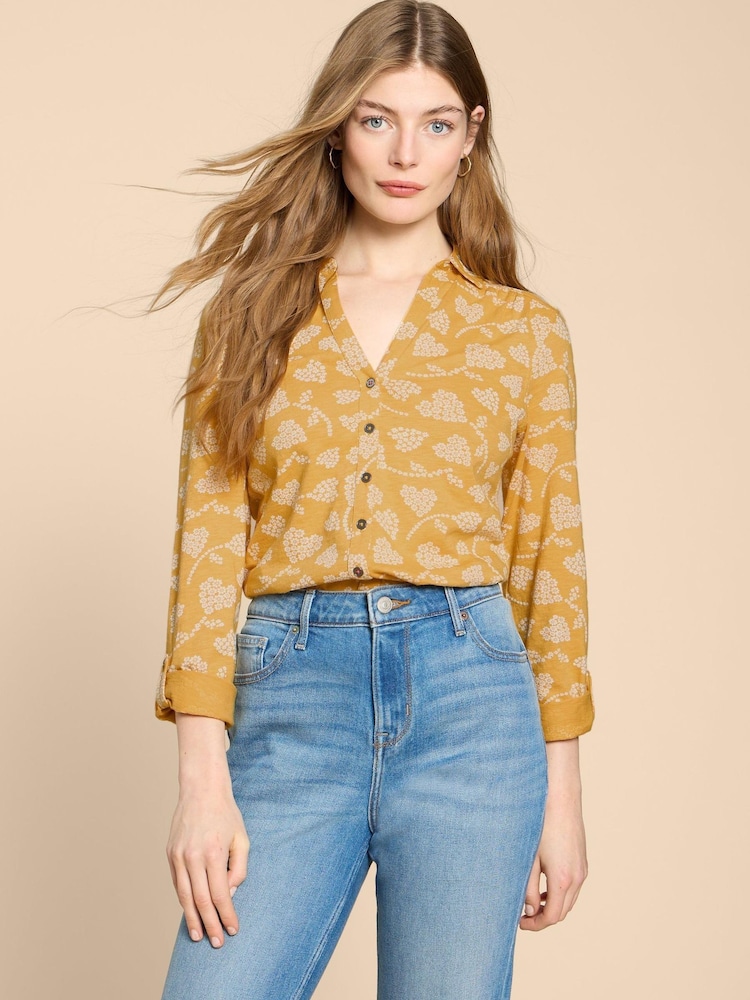 White Stuff Yellow Annie Jersey Shirt - Image 1 of 7