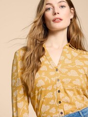 White Stuff Yellow Annie Jersey Shirt - Image 4 of 7