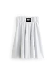 DKNY Grey Shimmer Mid Length Logo Skirt - Image 1 of 3