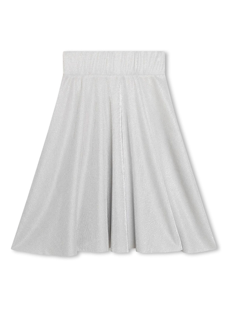 DKNY Grey Shimmer Mid Length Logo Skirt - Image 2 of 3
