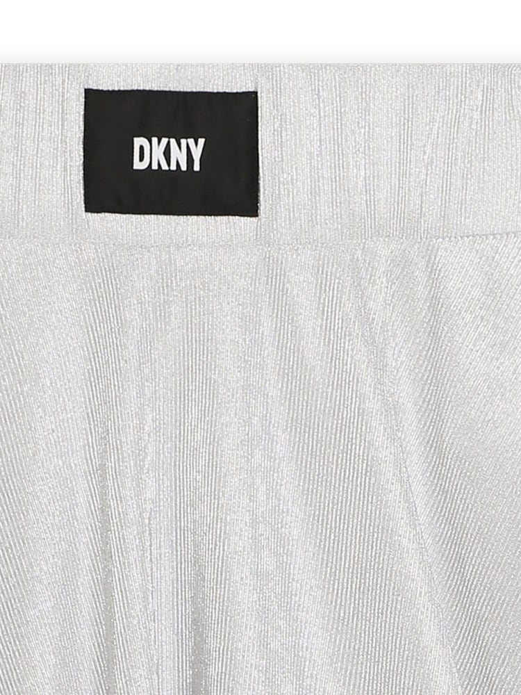 DKNY Grey Shimmer Mid Length Logo Skirt - Image 3 of 3