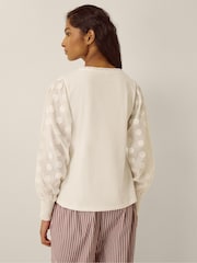 Monsoon Cream Ferne V-Neck Polka Dot Top - Image 2 of 3
