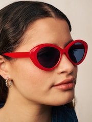 Red Polarized Soft Cateye Sunglasses - Image 2 of 5